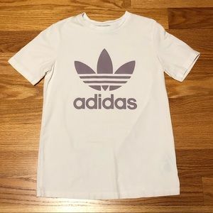 Adidas White & Purple Logo Tee